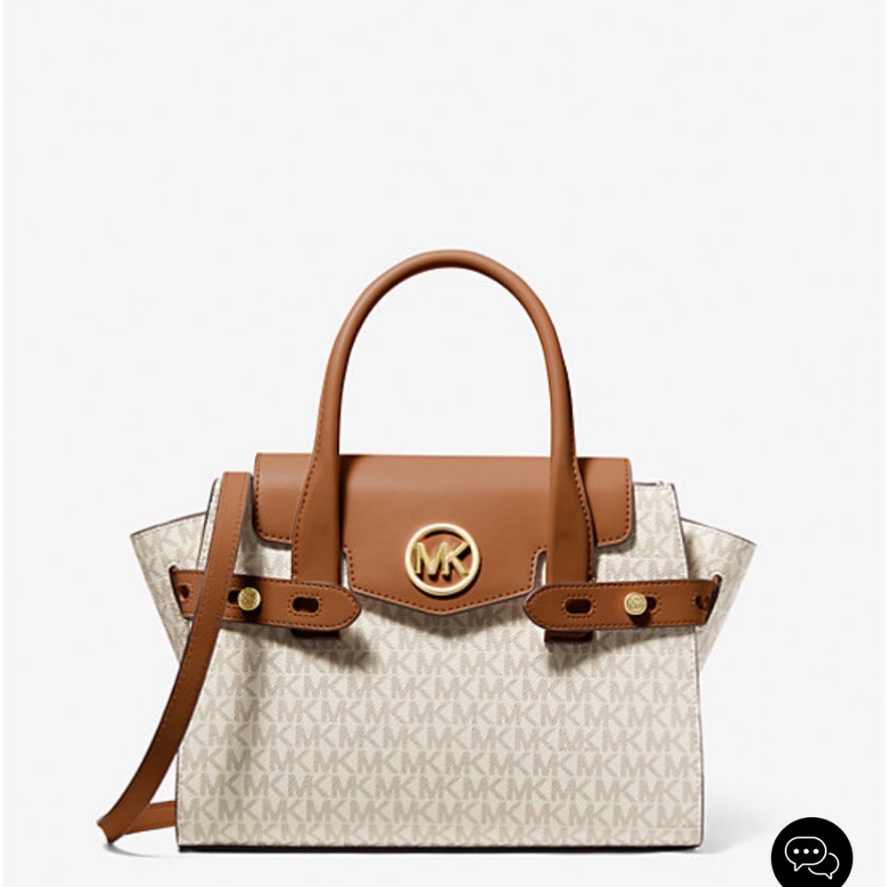NWT Michael Kors Carmen logo belted satchel